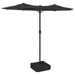 Foto van Vidaxl parasol dubbel met led'ss 316x240 cm antracietkleurig