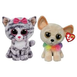 Foto van Ty - knuffel - beanie boo's - kiki cat & chewey chihuahua