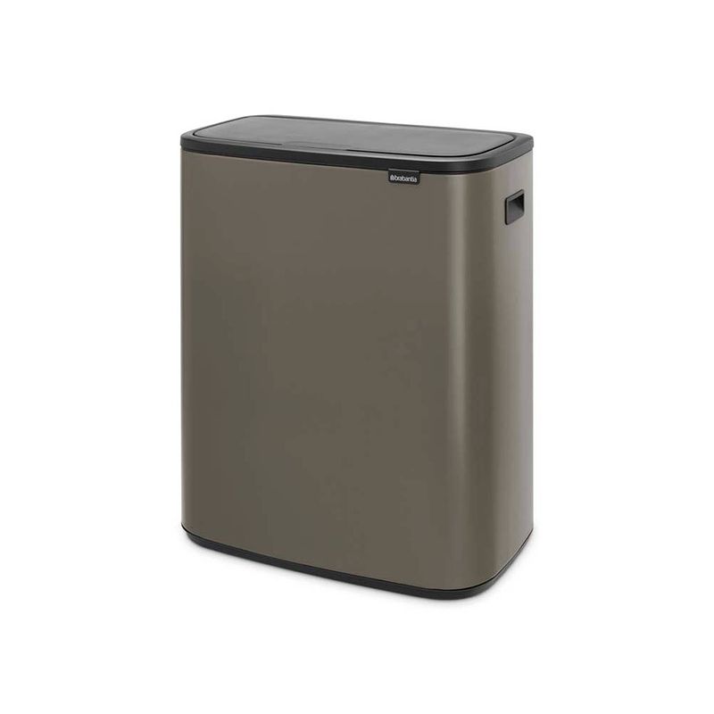 Foto van Brabantia bo touch bin afvalemmer 60 liter met kunststof binnenemmer - platinum