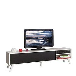 Foto van Symbiosis tv-meubel heidal - wit/zwart - 43,2x165x40 cm - leen bakker