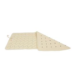 Foto van Badmat crème - 76 x 36 cm - antislip mat - voor bad en douche rubberen antislip douchemat - 36x76 cm kwaliteit crème