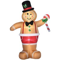 Foto van Opblaasbare gingerbread man met led-lamp - kerst decoratie - kerstversiering - kerst - kerstverlichting buiten - kers...