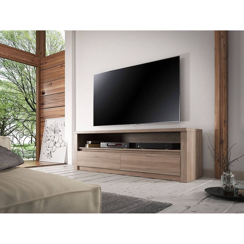 Foto van Meubella - tv-meubel monaco - truffel eiken - 130 cm