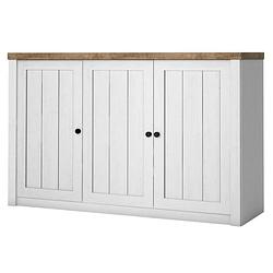 Foto van Meubella - dressoir parello 4 - wit - eiken - 130 cm