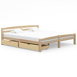 Foto van Vidaxl bedframe met 2 lades massief grenenhout 180x200 cm