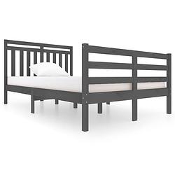 Foto van The living store bedframe grenenhout - grijs - 120 x 200 cm - stabiel en decoratief