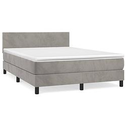 Foto van The living store boxspringbed - the living store - bed - 203x144x78/88 cm - fluweel