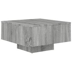 Foto van The living store salontafel - chic design - tafel - 60 x 60 x 31.5 cm - grijs sonoma eiken