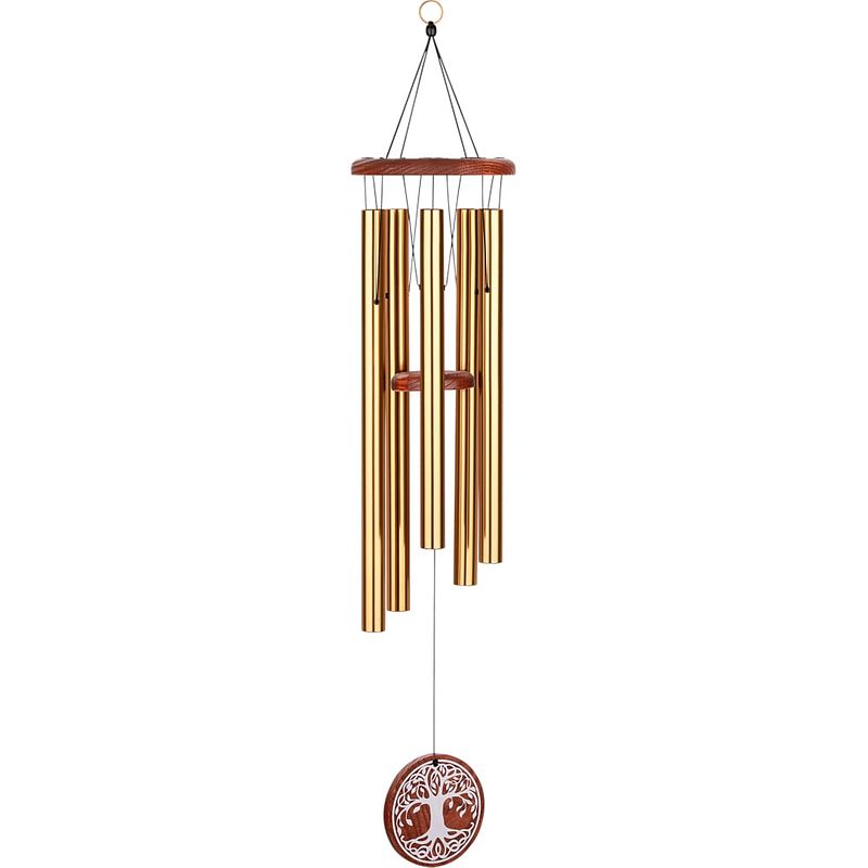 Foto van Meinl tolmc36b meditation chime tree of life bronze windchime met 5 staafjes