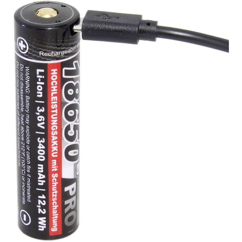 Foto van Kraftmax pro usb speciale oplaadbare batterij 18650 li-ion 3.6 v 3350 mah