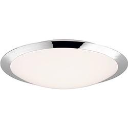 Foto van Led plafondlamp - badkamerlamp - trion hambert - 18.5w - natuurlijk wit 4000k - spatwaterdicht ip44 - rond - mat chroom