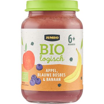 Foto van Jumbo babyvoeding biologisch appel, blauwe bosbes & banaan 6+ maanden 190g