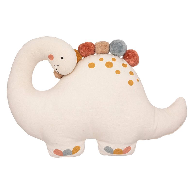 Foto van Casa di elturo kinderkussen dinosaurus katoen - beige - l40 x b30cm