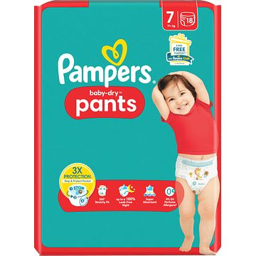 Foto van Pampers babydry pants luierbroekjes maat 7, 18 luierbroekjes bij jumbo