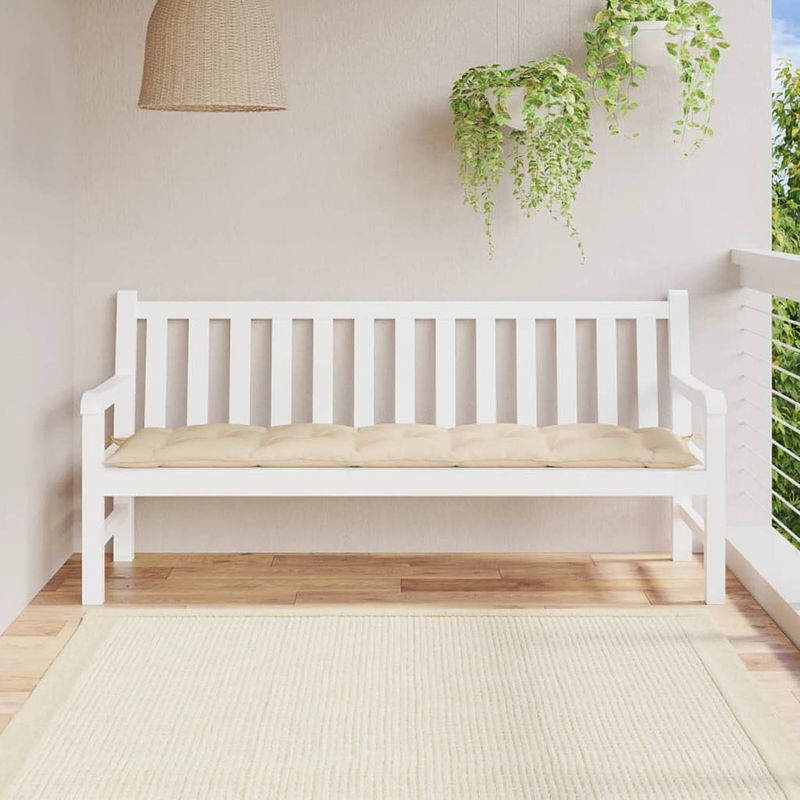 Foto van Vidaxl tuinbankkussen 180x50x7 cm oxford stof beige