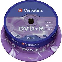 Foto van Verbatim 43500 dvd+r disc 4.7 gb 25 stuk(s) spindel