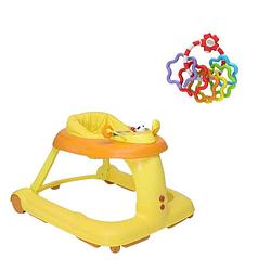 Foto van Chicco bundel - 123 loopstoel geel & rammelaar regenboog speelringen