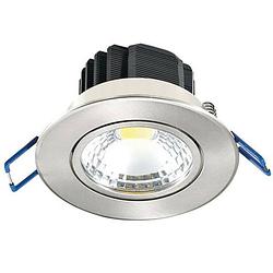 Foto van Led spot - inbouwspot - lila - 5w - helder/koud wit 6400k - rond - mat chroom - aluminium - kantelbaar - ø83mm