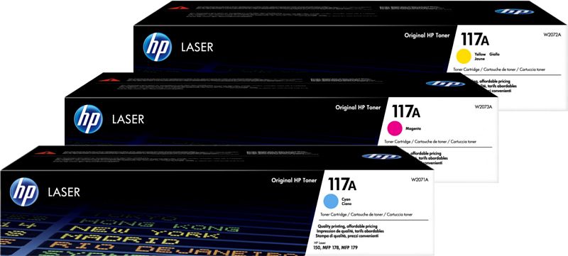 Foto van Hp 117a toner kleuren 3-pack