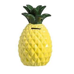 Foto van Spaarpot ananas - geel - 22xø12,5 cm - leen bakker
