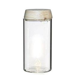 Foto van Ideas4seasons pot/vaas van glas voor planten ecosysteem - deksel met led verlichting - d8 x h18 cm - vazen
