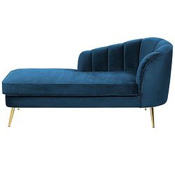 Foto van Beliani allier - chaise longue-blauw-fluweel