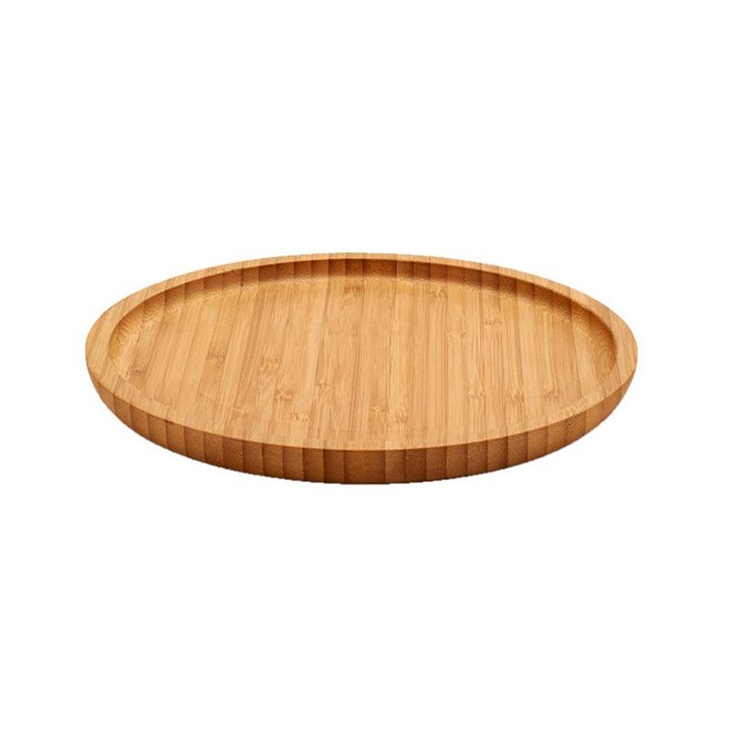 Foto van Bamboe houten broodplank/serveerplank/hamplank rond 20 cm - serveerplanken