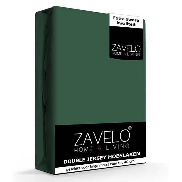 Foto van Zavelo double jersey hoeslaken groen-1-persoons (90x220 cm)