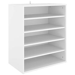 Foto van The living store schoenenkast - 60 x 35 x 70 cm - wit - spaanplaat