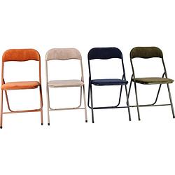 Foto van 4x klapstoel met zithoogte van 43 cm vouwstoel velvet zitvlak en rug bekleed - stoel- tafelstoel - klapstoel - velvet