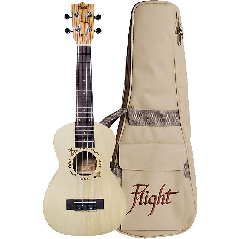 Foto van Flight designer series duc325 sp/zeb concert ukelele met gigbag