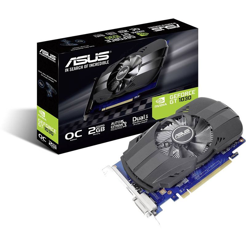 Foto van Asus videokaart nvidia geforce gt1030 phoenix 2 gb gddr5-ram pcie hdmi, dvi overclocked