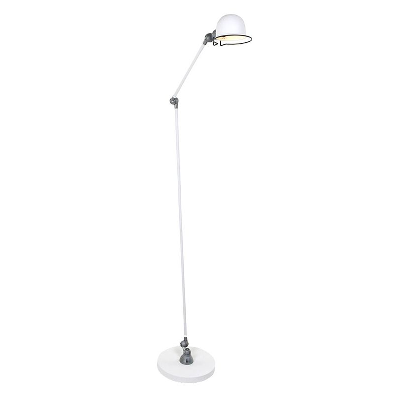 Foto van Industriële vloerlamp - mexlite - metaal - industrieel - e14 - l: 25cm - voor binnen - woonkamer - eetkamer - zilver