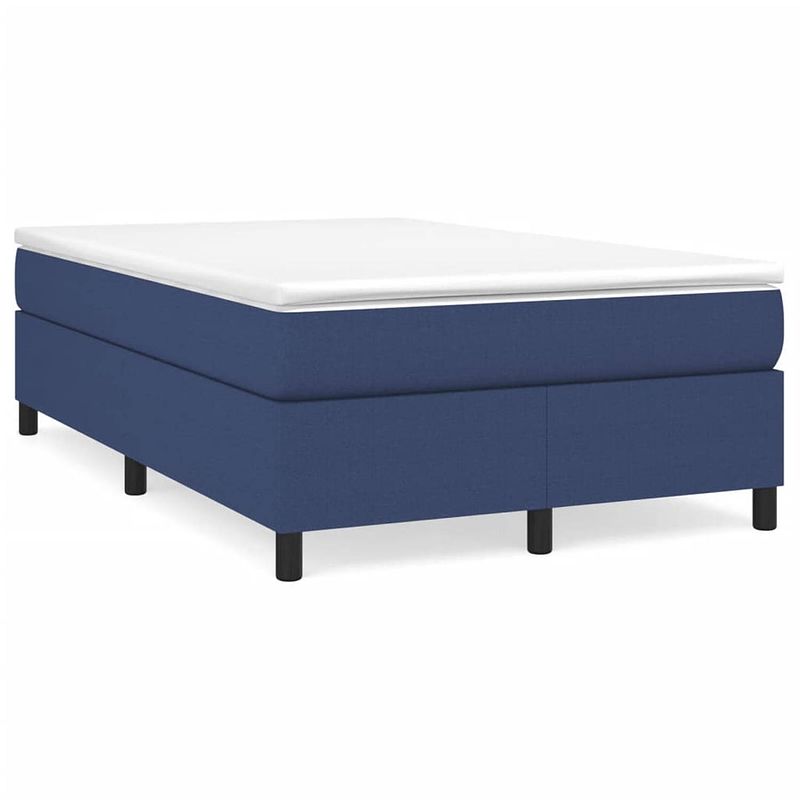 Foto van Vidaxl boxspring met matras stof blauw 120x200 cm