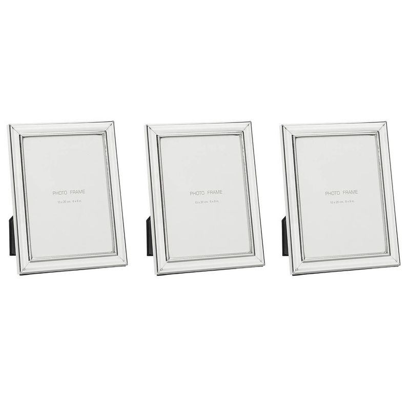 Foto van 3x luxe zilveren fotolijstjes / fotoframes 19 x 24 cm - fotolijsten