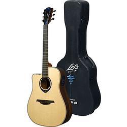 Foto van Lag guitars tramontane hyvibe 30 tlhv30dce glossy e/a western linkshandig met multi-effect en bluetooth