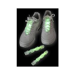 Foto van 2x setje neon glow lichtgevende schoenverlichting groen 2x stuks - verkleedattributen