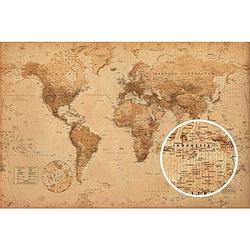 Foto van Gbeye world map antique style poster 91,5x61cm