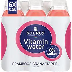Foto van Sourcy vitaminwater framboos granaatappel smaak 6 x 0,5 liter bij jumbo