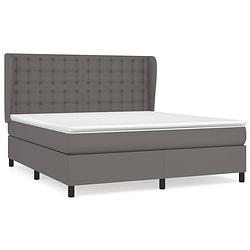 Foto van The living store boxspringbed - 1 - bed - 203x183x118/128 cm - grijs