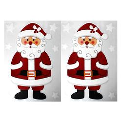 Foto van 2x kinderkamer kerst raamstickers kerstman 28,5 x 40 cm - feeststickers