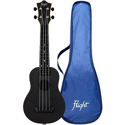 Foto van Flight travel series tus35e black elektrisch-akoestische sopraan ukelele met gigbag