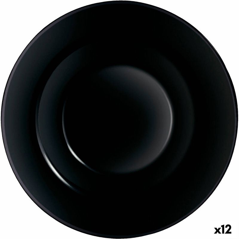 Foto van Pastabord arcoroc evolutions zwart glas (ø 28 cm) (12 stuks)