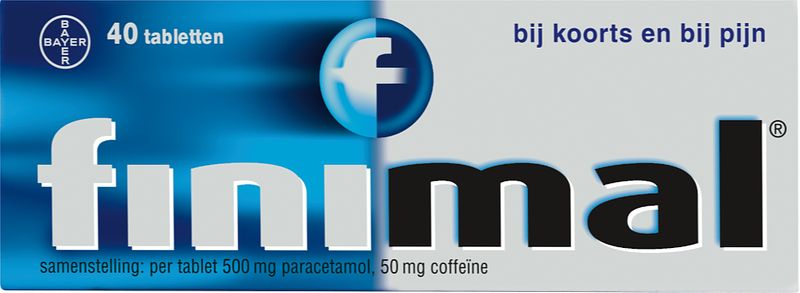 Foto van Finimal paracetamol 500mg/coffeine 50mg