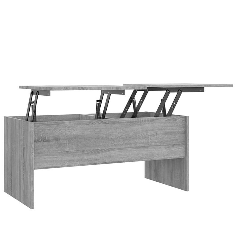 Foto van The living store salontafel - modern - tafel - 102 x 50.5 x 46.5 cm - grijs sonoma eiken