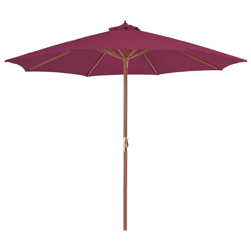 Foto van Vidaxl parasol met houten paal 300 cm bordeauxrood