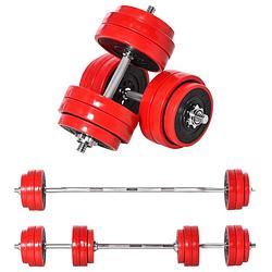 Foto van Dumbbell set - barbell set - halter - gewichten - halterset - halters - halterstang met gewichten - 30 kg