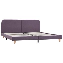 Foto van The living store klassiek bedframe - hout/ijzer - 208 x 185 x 80 cm - taupe