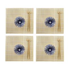 Foto van Sushi-set dkd home decor 14,5 x 14,5 x 31 cm blauw wit keramiek orientaals (16 onderdelen)