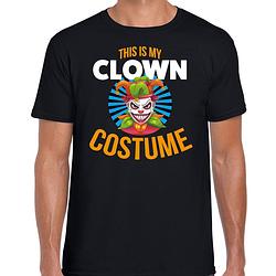 Foto van Clown costume halloween verkleed t-shirt zwart voor heren s - feestshirts